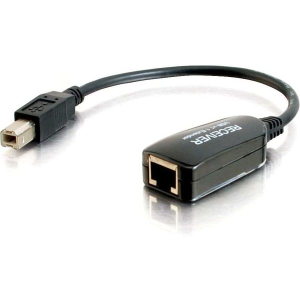 C2G 1-Port USB Extender - USB 1.1 Over Cat5 SuperBooster Dongle Extender - RJ45 to USB B Receiver