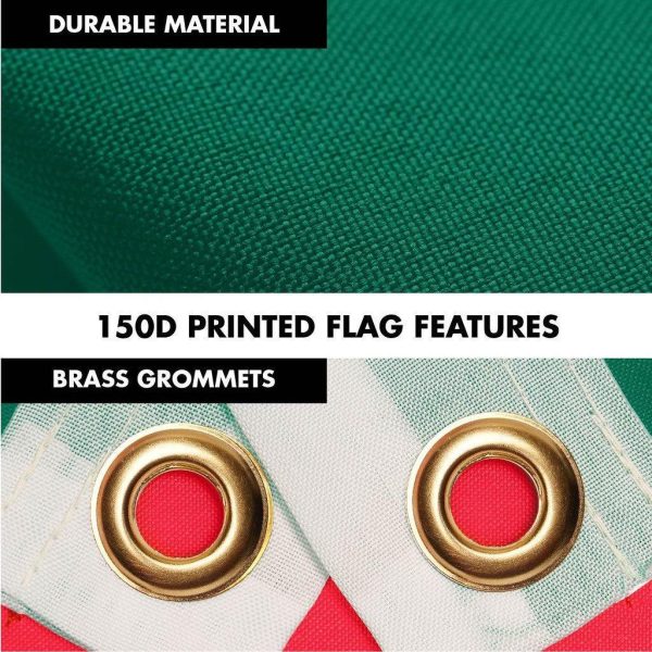G128 Combo Pack: 6 Ft Tangle Free Spinning Flagpole (White) & Bangladesh Flag 3x5 Ft Printed 150D Polyester, Brass Grommets (Flag Included) Aluminum Flag Pole - Image 4
