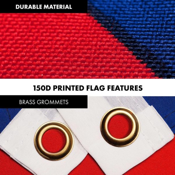 G128 Combo Pack: 6 Ft Tangle Free Spinning Flagpole (Black) & Nepal Flag 3x5 Ft Printed 150D Polyester, Brass Grommets (Flag Included) Aluminum Flag Pole - Image 4