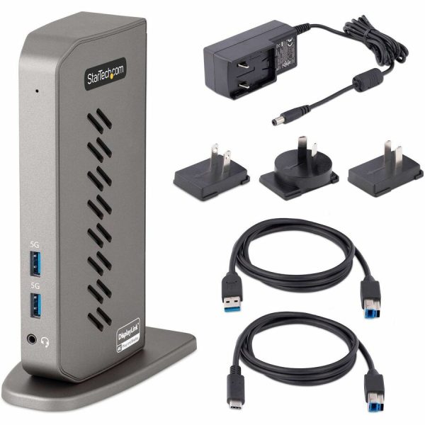 StarTech.com USB-C USB-A Dock - Hybrid Universal USB 3.0 Laptop Docking Station - Dual Monitor 4K 60Hz HDMI/DisplayPort - 6xUSB Type-A/GbE - Image 10