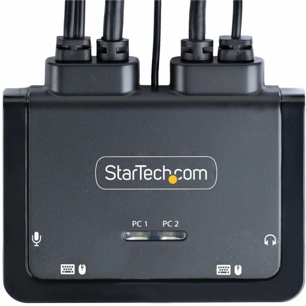 StarTech.com 2-Port Hybrid USB-C DisplayPort Cable KVM Switch, 4K 60Hz, Compact KVM with 6ft/1.8m USB-A & 4ft/1.2m USB-C Integrated Cables - Image 6