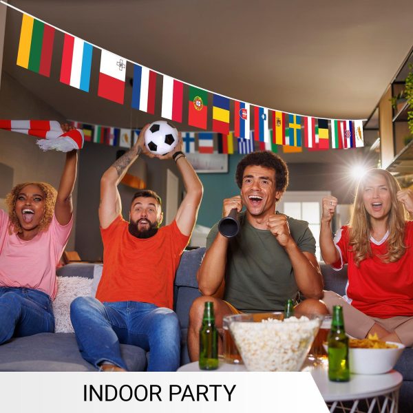 G128 European Union EU Bunting Banner | Flag 8.2 x 5.5 Inch, Full String 27 Feet | Printed 150D Polyester, Decorations For Bar, School, Festival Events Celebration - Image 3