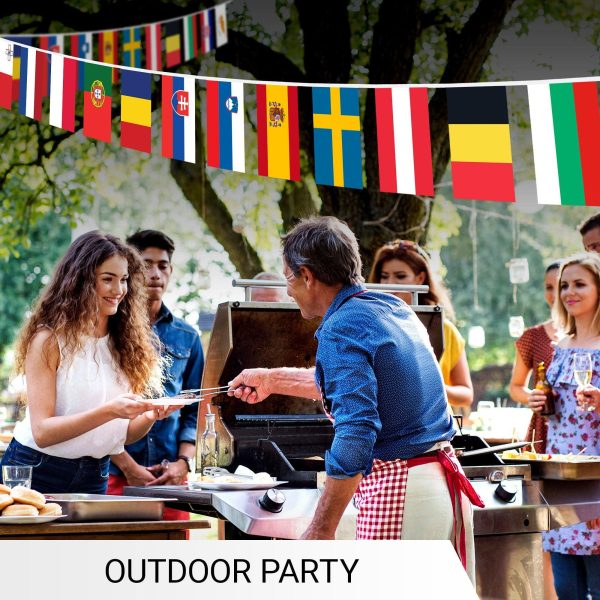 G128 European Union EU Bunting Banner | Flag 8.2 x 5.5 Inch, Full String 27 Feet | Printed 150D Polyester, Decorations For Bar, School, Festival Events Celebration - Image 4