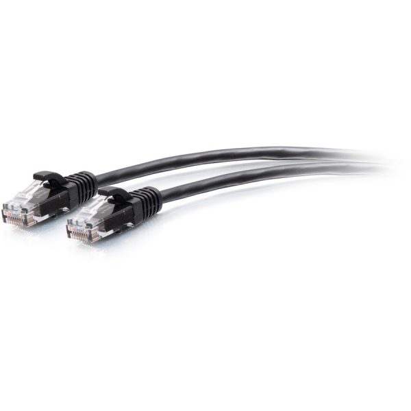 C2G 2ft Cat6a Snagless Unshielded (UTP) Slim Ethernet Cable - Cat6a Slim Network Patch Cable - PoE - Black