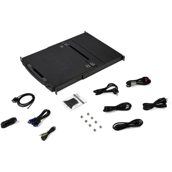 StarTech.com Dual Rail Rackmount KVM Console HD 1080p - DVI/VGA KVM w/17" LCD Monitor - 1U LCD KVM Server Rack Drawer w/Cables USB Support - Image 5