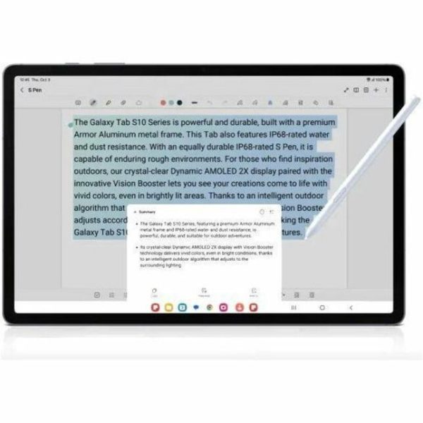 Samsung Galaxy Tab S10+ SM-X820 Tablet - 12.4" WQXGA+ - MediaTek Dimensity 9300+ (MT6989) Octa-core - 12 GB - 512 GB Storage - Android 14 - Moonstone Gray - Image 10