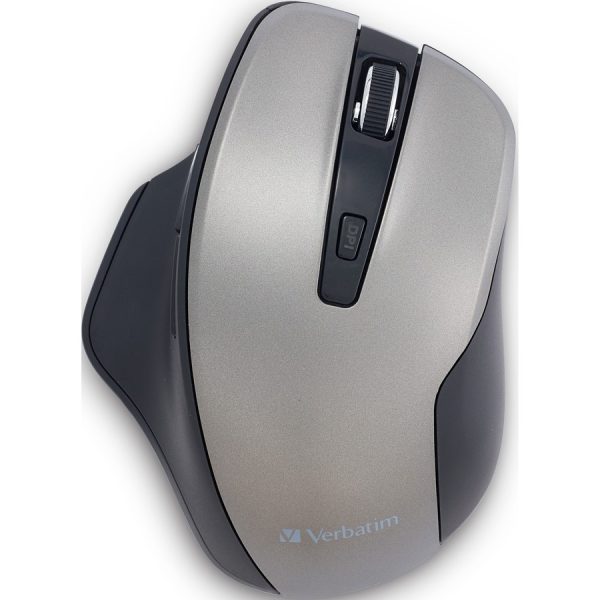 Verbatim Silent Ergonomic Wireless Blue LED Mouse - Graphite - Image 2