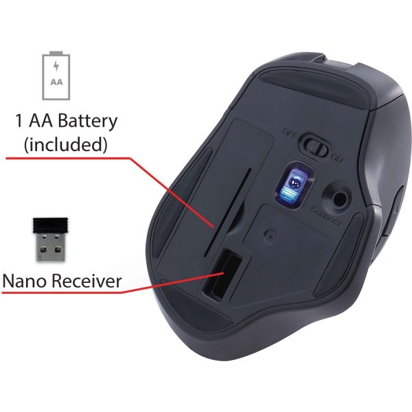 Verbatim Silent Ergonomic Wireless Blue LED Mouse - Graphite - Image 7