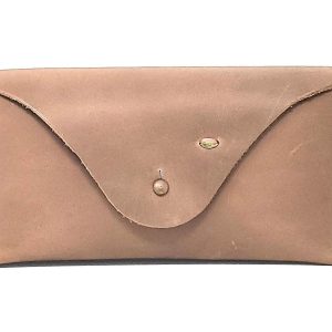Genuine Leather Eyeglasses & Sunglasses Case with Button Closure