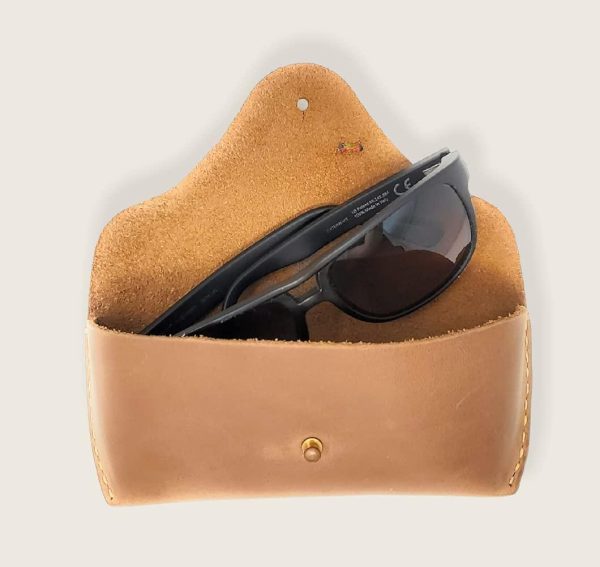 Genuine Leather Eyeglasses & Sunglasses Case with Button Closure - Image 7