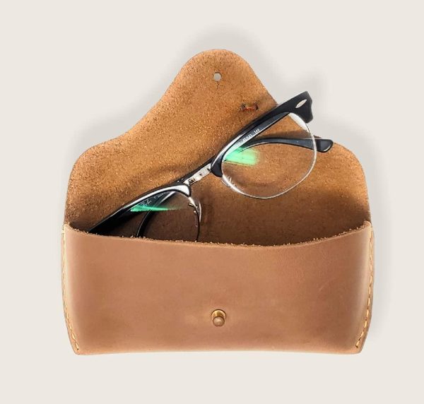 Genuine Leather Eyeglasses & Sunglasses Case with Button Closure - Image 8