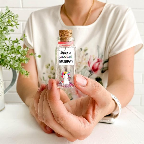 Unique Birthday Gifts for Him and Her   Cute and Funny Bday Presents for Men and Women   Gift for Mom Dad Family (Rainbow Unicorn   Have a Magical Birthday Message Bottle ) - Image 3