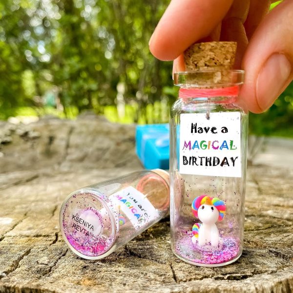 Unique Birthday Gifts for Him and Her   Cute and Funny Bday Presents for Men and Women   Gift for Mom Dad Family (Rainbow Unicorn   Have a Magical Birthday Message Bottle ) - Image 5