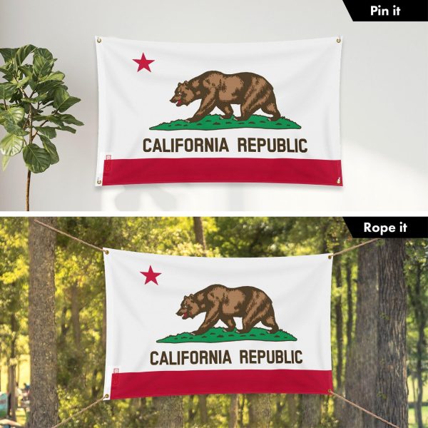G128 Combo Pack: 6 Ft Tangle Free Aluminum Spinning Flagpole (Black) & California CA State Flag 3x5 Ft, LiteWeave Pro Series Printed 150D Polyester, 4 Corner Brass Grommets | Pole with Flag Included - Image 6