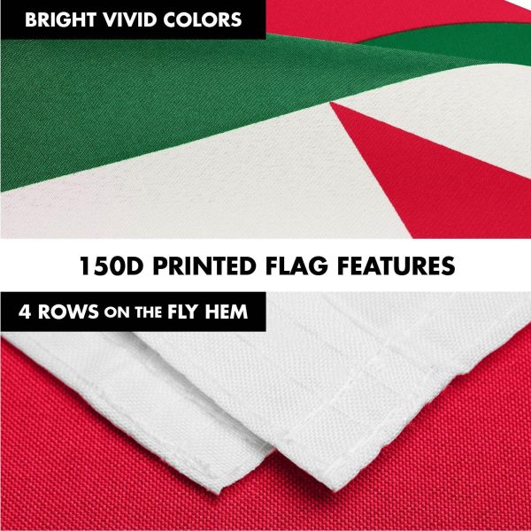 G128 Combo Pack: 6 Ft Tangle Free Spinning Flagpole (Silver) & Algeria Flag 3x5 Ft Printed 150D Polyester, Brass Grommets (Flag Included) Aluminum Flag Pole - Image 5