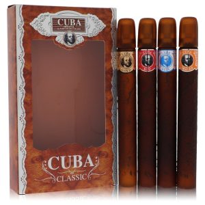 Fragluxe Gift Set -- Cuba Variety Set includes All Four 1.15 oz Sprays, Cuba Red, Cuba Blue, Cuba Gold and Cuba Orange for Men