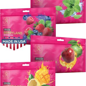 Hookah Shisha Flavors Set   4 x 100g Shisha Hookah Flavors for 30 Hookah Bowls (Mint hookah flavors   Berries Mix   Hookah Flavor Lemon Mango   Double Apple hookah flavor) Pack of 4