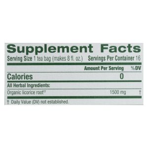 Traditional Medicinals Organic Licorice Root Herbal Tea - 16 Tea Bags - Case of 6