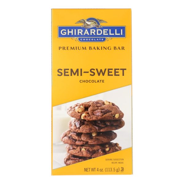 Ghirardelli Baking Bar - Semi-Sweet Chocolate - Case of 12 - 4 oz. - Image 2