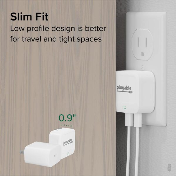 Plugable Dual USB C Charger Block, 40W Foldable 2-Port Fast Charging Flat USB C Wall Charger - Image 4