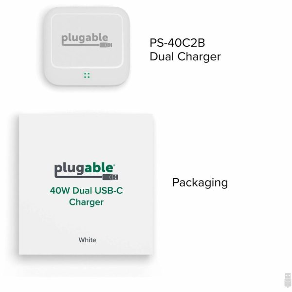 Plugable Dual USB C Charger Block, 40W Foldable 2-Port Fast Charging Flat USB C Wall Charger - Image 8