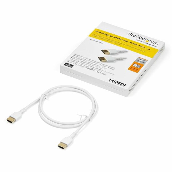 StarTech.com 1m Premium Certified HDMI 2.0 Cable with Ethernet - 3ft High Speed UHD 4K 60Hz HDR Durable Rugged Ultra HD HDMI Monitor Cord - Image 4