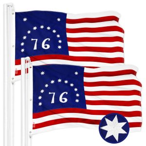 G128 2 Pack: Bennington 76 Flag | 6x10 Ft | ToughWeave Series Embroidered 300D Polyester | Historical Flag, Embroidered Design, Indoor/Outdoor, Brass Grommets
