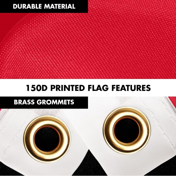 G128 Combo Pack: 6 Ft Tangle Free Aluminum Spinning Flagpole (White) & Trinidad and Tobago Flag 3x5 Ft, LiteWeave Pro Series Printed 150D Polyester | Pole with Flag Included - Image 4