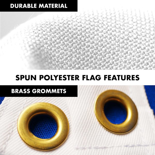 G128 Combo Pack: 5 Ft Tangle Free Spinning Flagpole (Silver) & Christian Flag 2.5x4 Ft Embroidered 220GSM Spun Polyester, Brass Grommets (Flag Included) Aluminum Flag Pole - Image 4
