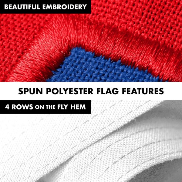 G128 Combo Pack: 5 Ft Tangle Free Spinning Flagpole (Silver) & Christian Flag 2.5x4 Ft Embroidered 220GSM Spun Polyester, Brass Grommets (Flag Included) Aluminum Flag Pole - Image 5