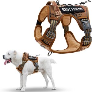 Tactical Dog Harness with Handle X Large. Desert Camouflage 900D Nylon Tactical Dog Vest Harness. No Pull Breathable Dog Tactical Harness with Adjustable Straps and Quick Release Buckles