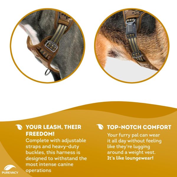 Tactical Dog Harness with Handle X Large. Desert Camouflage 900D Nylon Tactical Dog Vest Harness. No Pull Breathable Dog Tactical Harness with Adjustable Straps and Quick Release Buckles - Image 3