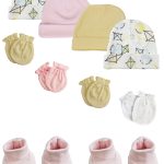 Preemie Baby Girl Caps With Infant Mittens And Booties - 10 Pack Nc_0220