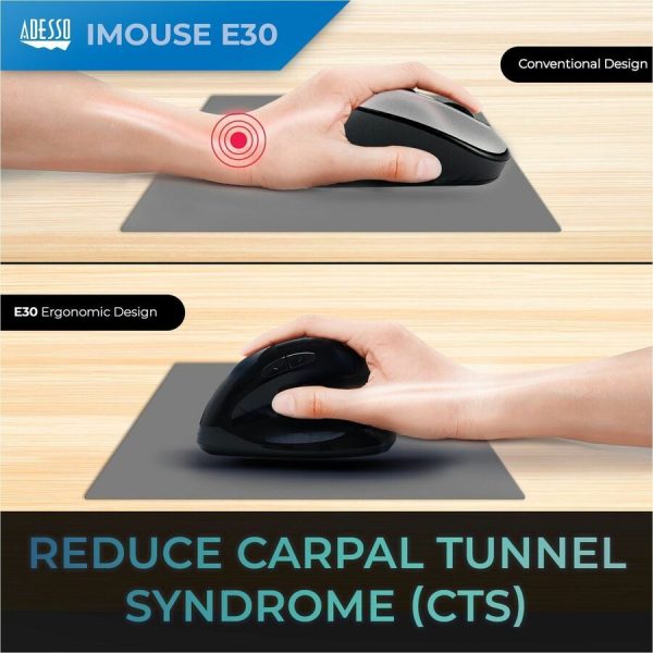 Adesso iMouse E30 - 2.4 GHz Wireless Vertical Programmable Mouse - Image 6