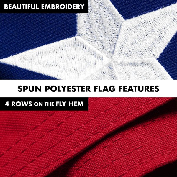 G128 Combo Pack: 5 Ft Tangle Free Spinning Flagpole (Black) & North Carolina Flag 2x3 Ft Embroidered 220GSM Spun Polyester, Brass Grommets (Flag Included) Aluminum Flag Pole - Image 5