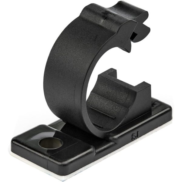 StarTech.com 100 Self Adhesive Cable Management Clips - Ethernet/Network Cable/Office Desk Cord Organizer - Sticky Wire Holder/Clamp Black - Image 2