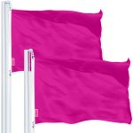 G128 2 Pack: Solid Pink Color Flag | 2.5x4 Ft | LiteWeave Pro Series Printed 150D Polyester | Indoor/Outdoor, Vibrant Colors, Brass Grommets, Thicker and More Durable Than 100D 75D Polyester
