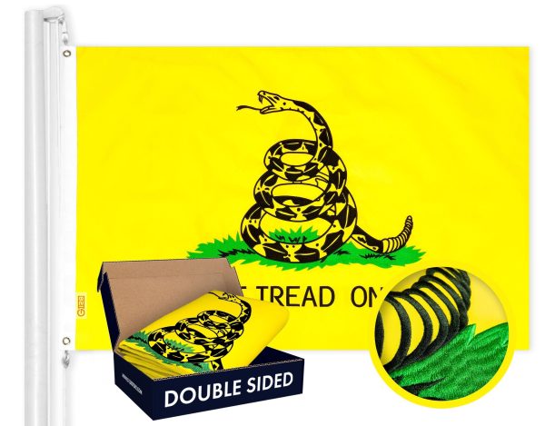 Gadsden (Dont Tread On Me) Flag 210D Embroidered Polyester 4x6 Ft - Double Sided 3ply