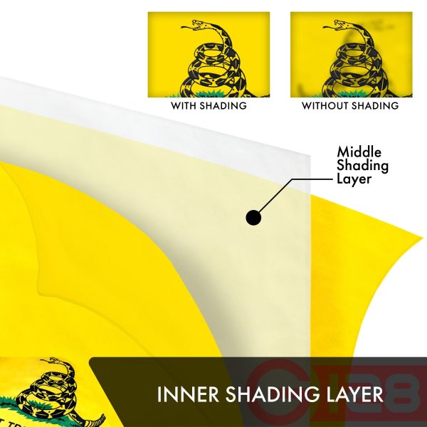 Gadsden (Dont Tread On Me) Flag 210D Embroidered Polyester 4x6 Ft - Double Sided 3ply - Image 6