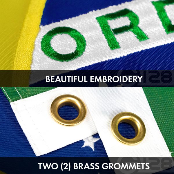 G128 Combo Pack: USA American Flag 3x5 Ft Embroidered Stars & Brazil (Brazilian) Flag 3x5 Ft Double-sided Embroidered 210D - Image 7