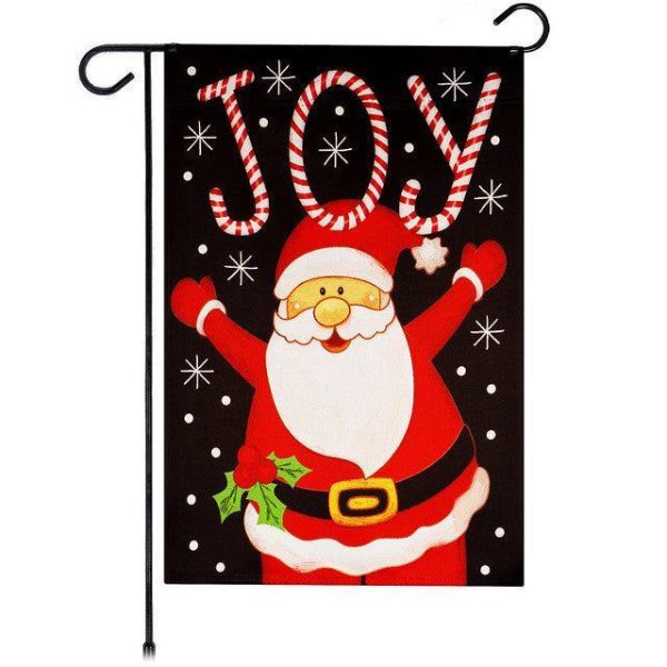 G128 Garden Flag Joyful Santa | 12x18 Inch | Printed Blockout Polyester - Christmas Decoration