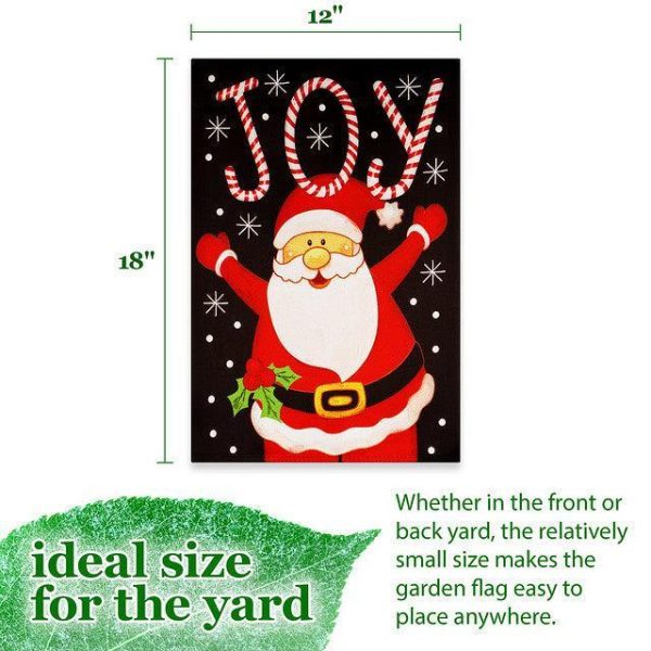 G128 Garden Flag Joyful Santa | 12x18 Inch | Printed Blockout Polyester - Christmas Decoration - Image 4