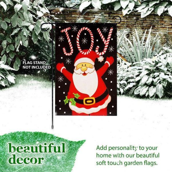 G128 Garden Flag Joyful Santa | 12x18 Inch | Printed Blockout Polyester - Christmas Decoration - Image 8