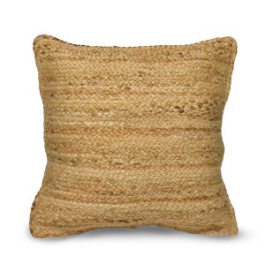 The Fine Living Co. Jute Throw Pillow Covers Braided Decorative Pillow Covers Farmhouse Accent Pillows for Couch Living Room Decor 18 x 18 inch Natural 1Pc