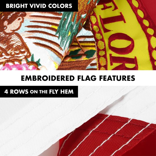G128 Combo Pack: 6 Ft Tangle Free Aluminum Spinning Flagpole (White) & Florida FL State Flag 3x5 Ft, ToughWeave Series Embroidered 210D Polyester | Pole with Flag Included - Image 5