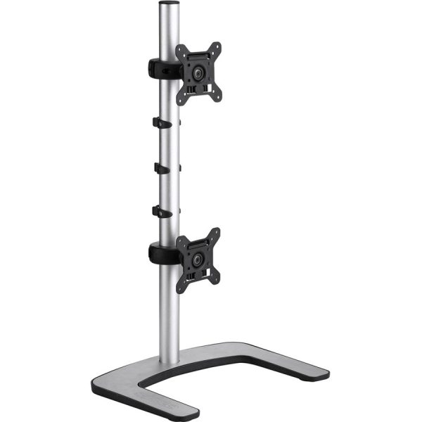 Atdec dual stack or single monitor desk mount - Freestanding base - Loads up to 26.5lb flat or 20lb curved - VESA 75x75, 100x100 - Image 5