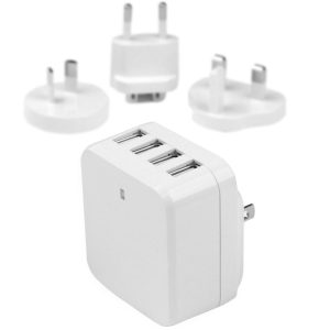 StarTech.com Travel USB Wall Charger â€" 4 Port â€" White â€" Universal Travel Adapter â€" International Power Adapter â€" USB Charger