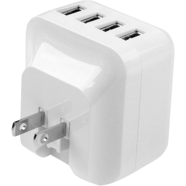 StarTech.com Travel USB Wall Charger â€" 4 Port â€" White â€" Universal Travel Adapter â€" International Power Adapter â€" USB Charger - Image 2