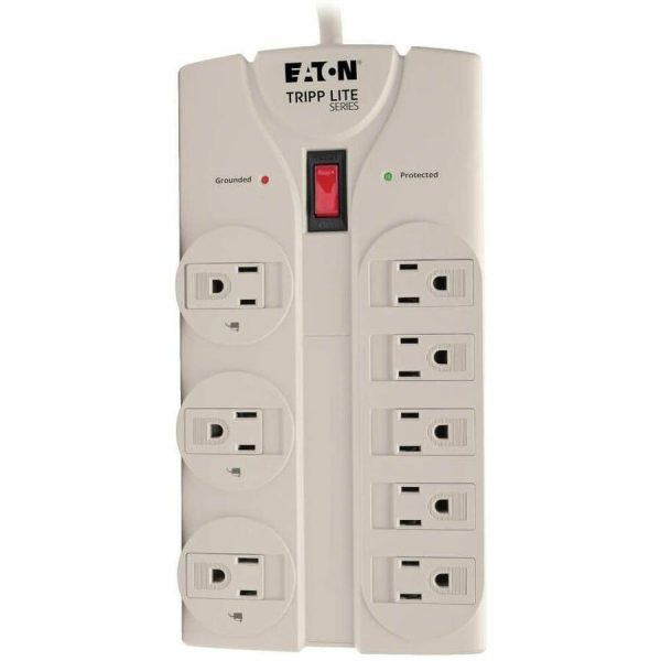Eaton Tripp Lite Series Protect It! 8-Outlet Surge Protector, 8 ft. Cord with Right-Angle Plug, 1440 Joules, Diagnostic LEDs, Light Gray Housing - Image 6