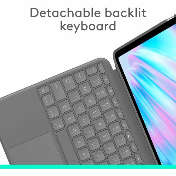 Logitech Combo Touch iPad Air 11-inch (M2), iPad Air (4th & 5th gen - 2020, 2022) Keyboard Case - Detachable backlit keyboard with kickstand - Oxford Grey - Image 3
